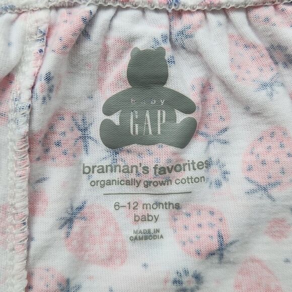 Baby Gap Pull-on Shorts Pink and White 100% Organic Cotton Size 6 - 12 Months - Picture 7 of 9